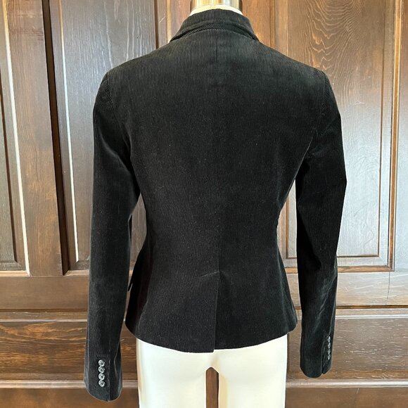 Ralph Lauren Blue Label Women's 10 Black Corduroy Blazer 3 Button Vintage Cotton - Picture 5 of 11